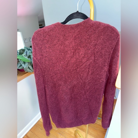 All Saints Men’s Patern Wool Crewneck Sweater in Tinted Red Size Medium - Picture 7 of 7
